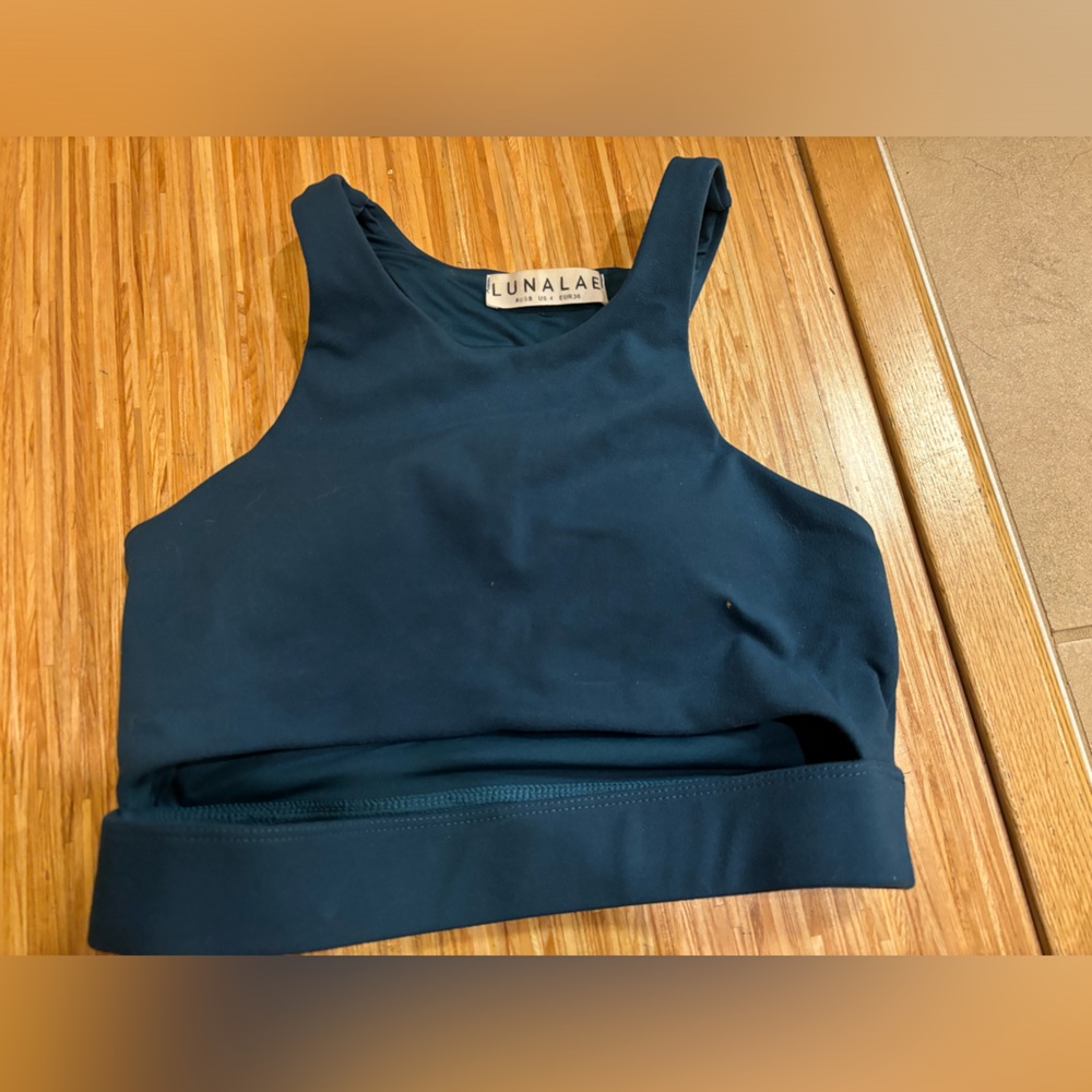 Lunalae Aliza high neck top recycled teal